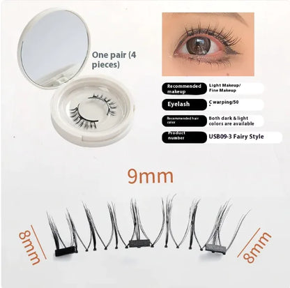 Magnetic False Eyelashes One-Pair Package Natural