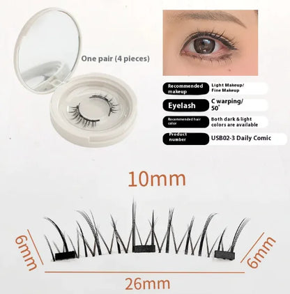 Magnetic False Eyelashes One-Pair Package Natural