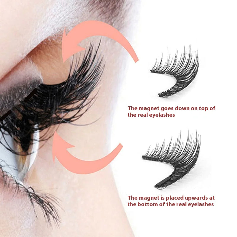 Magnetic False Eyelashes One-Pair Package Natural