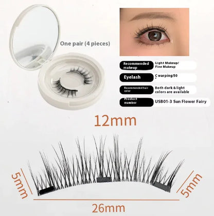 Magnetic False Eyelashes One-Pair Package Natural